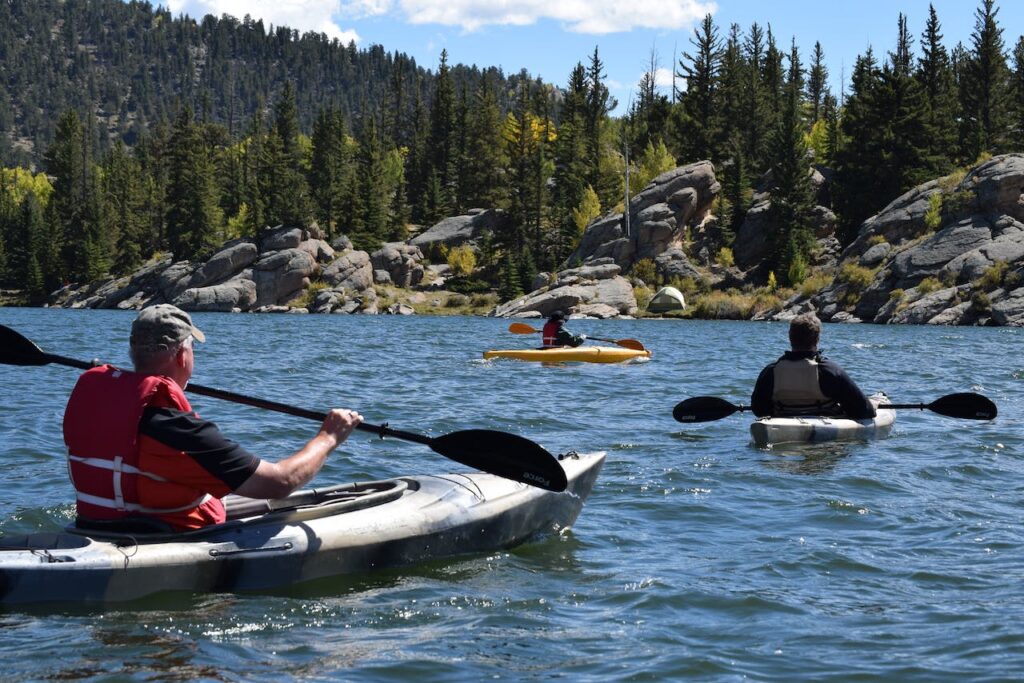 kayak in cold water